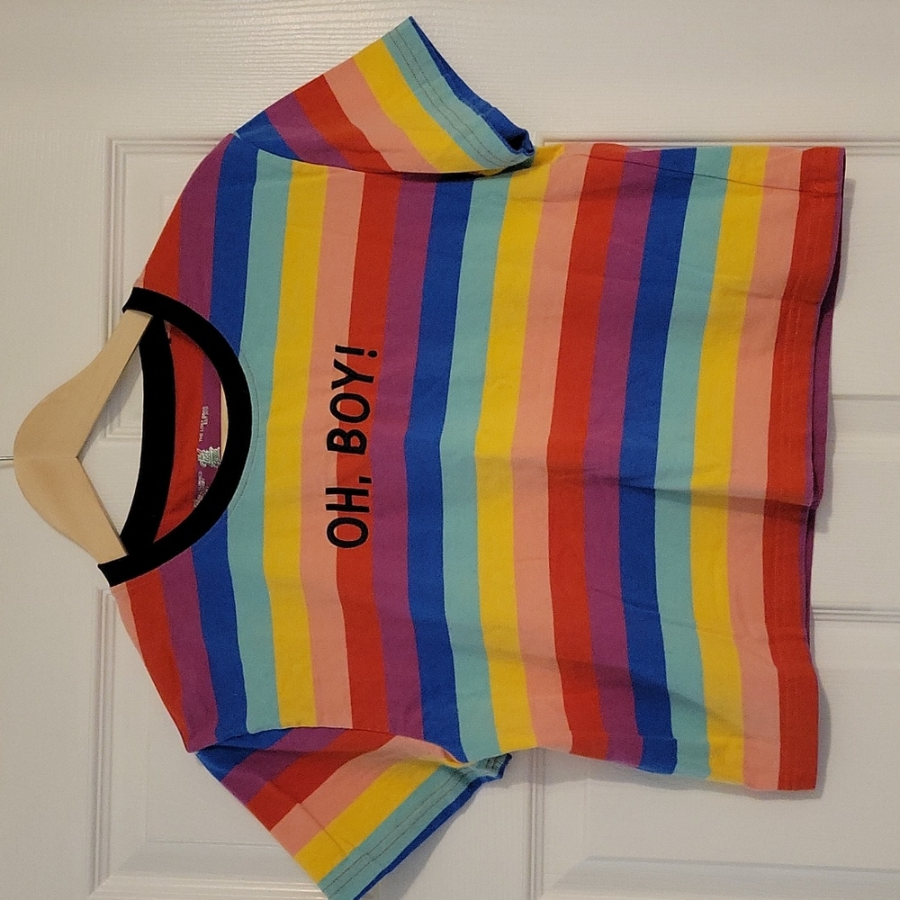Striped Oh Boy! Lost Bros crop tee